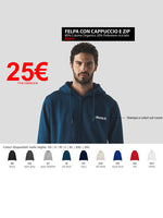 Felpa con Cappuccio e Zip con stampa a colori sul cuore