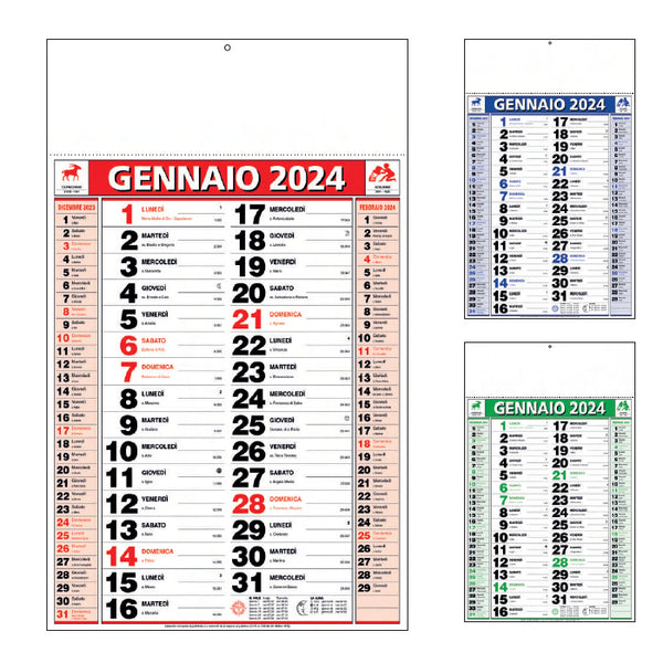 100 Calendari Olandese Rosso/Nero con testata personalizzata a colori