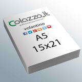 Volantini formato A5 stampa a colori su un lato su carta patinata 130gr.