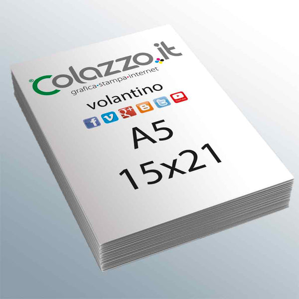 Volantini formato A5 stampa a colori su un lato su carta patinata 130g –  Colazzo Srl