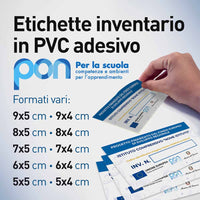 Etichette Inventario PON Stampa a colori su PVC Adesivo. Formati Vari. - PON Scuole Comuni PNRR