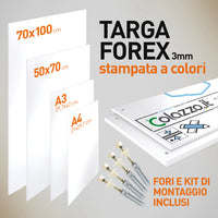 Targhe in Forex bianco 3mm Personalizzate con stampa a colori su PVC Adesivo Pon Scuole Comuni Enti