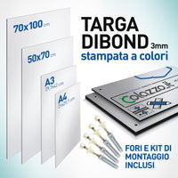 Targhe in Dibond 3mm (Alluminio) personalizzate con stampa a colori su PVC Adesivo - Pon Scuole Comuni Enti PNRR